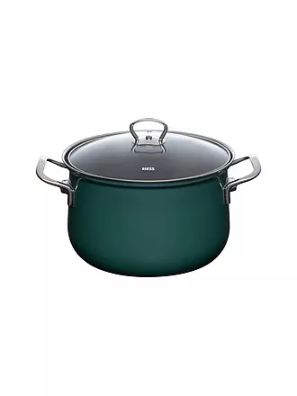 RIESS | Fleischtopf mit Glasdeckel TEAL 24cm/6l Blaugruen | 